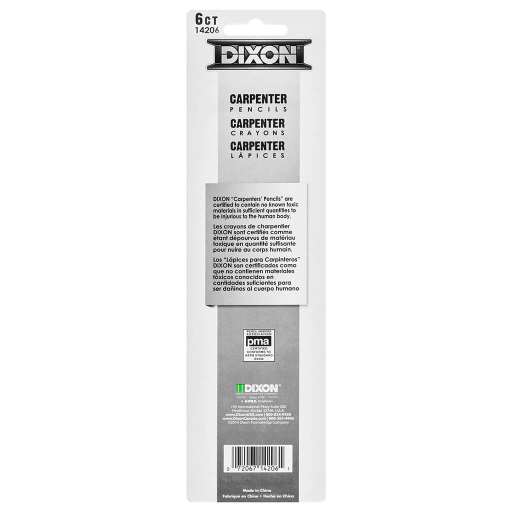 DIXON 14206 Black Carpenter Pencil (6-Pack)