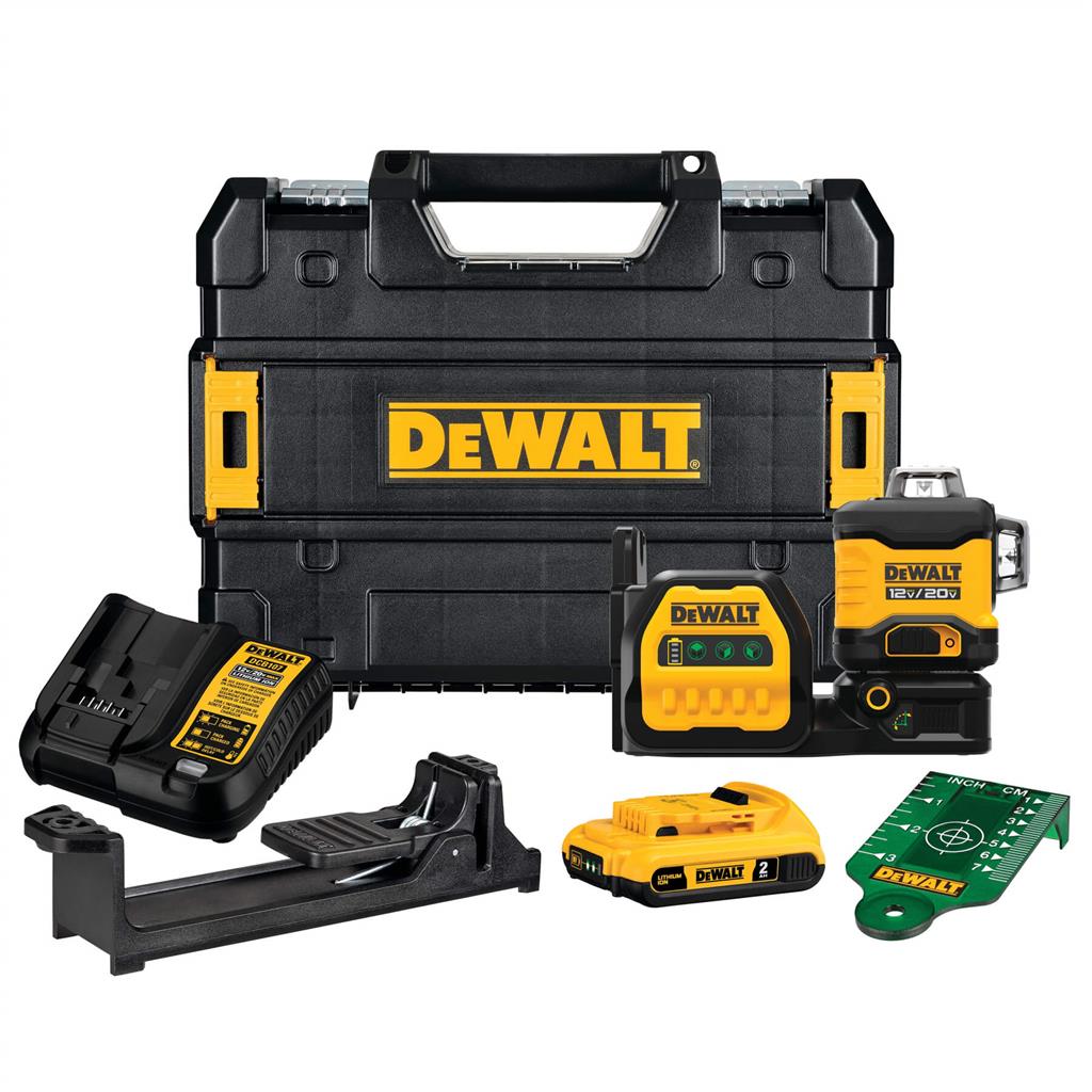 DEWALT TSTAK-compatible  Laser Kit DCLE34030G 20-Volt MAX Lithium-Ion Cordless 3-Beam 360-Degree Green Line