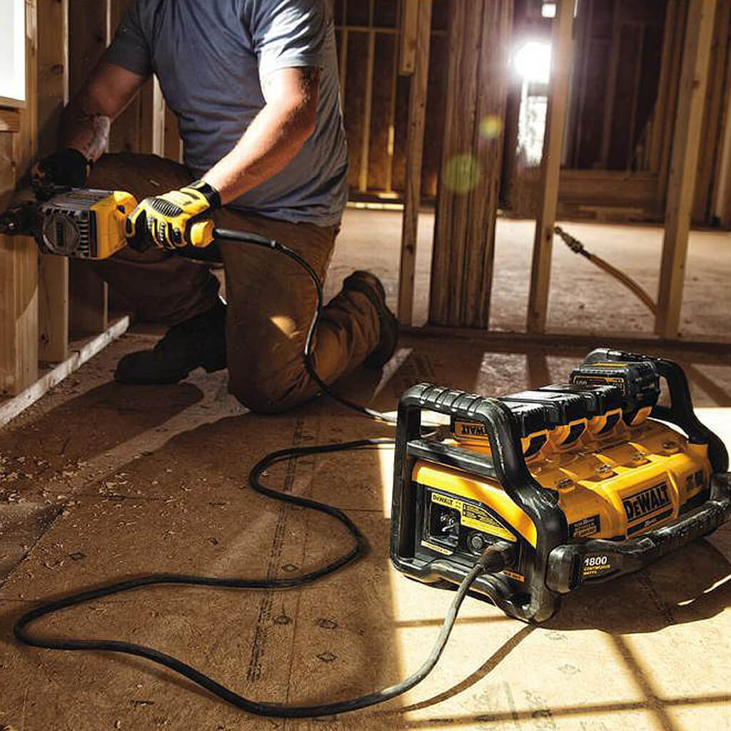 DEWALT DCB1800B 1,800-Watt Portable Power Station and 20-Volt MAX Lithium-Ion 4-Port Simultaneous Battery Charger (Tool Only)