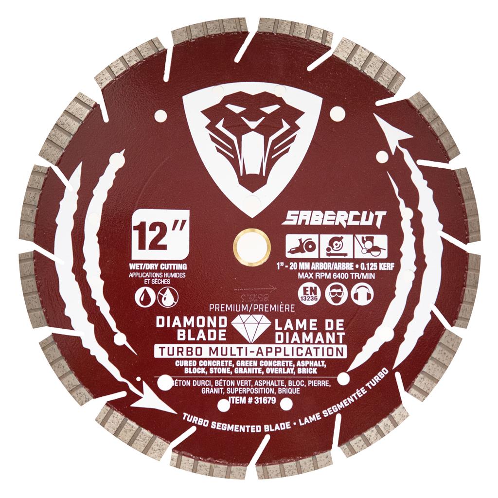 SABERCUT 12 in. Multi-Application Premium Turbo Segmented Diamond Blade