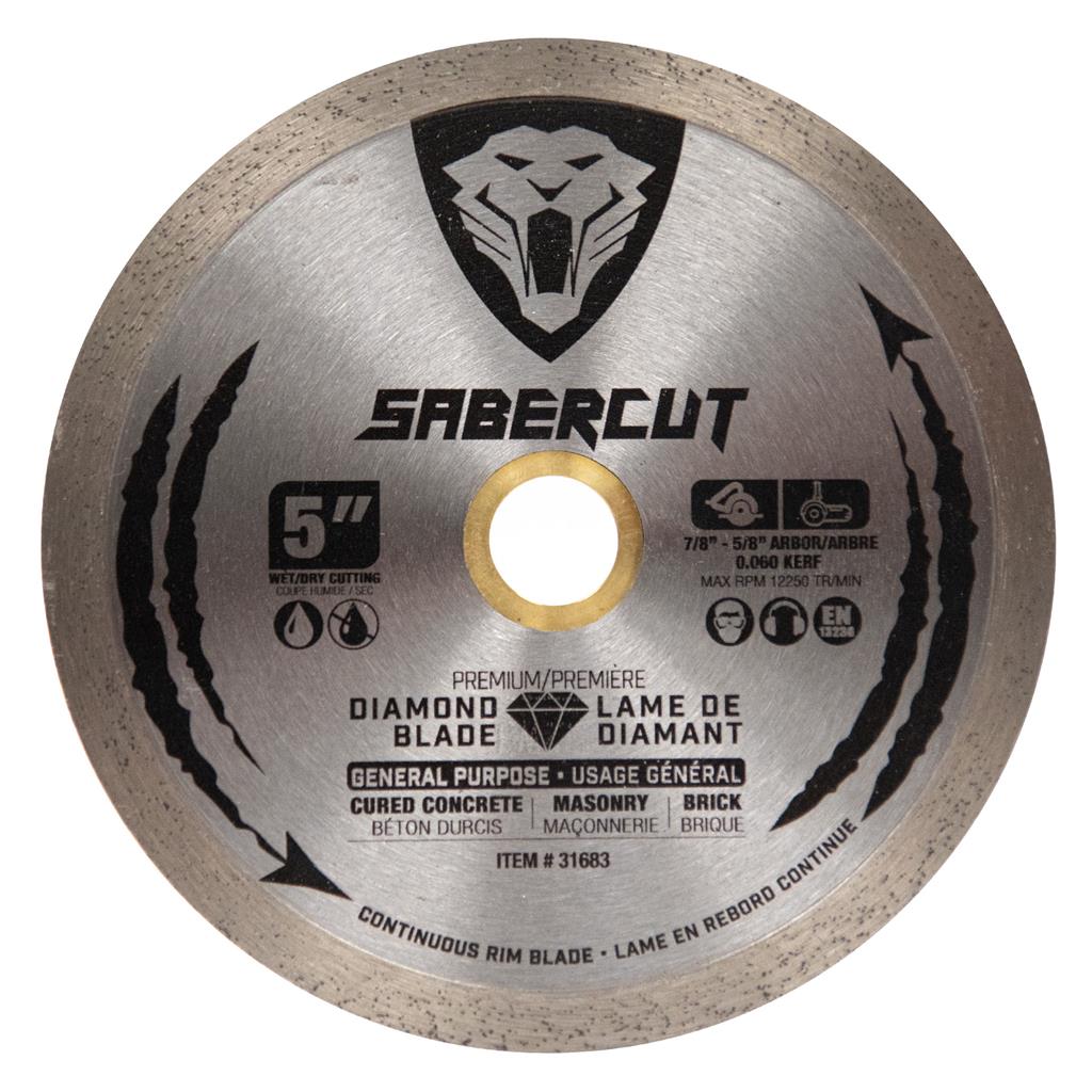 SABERCUT 5 in.  General Purpose Cured Concrete, Brick & Masonry Continuous Diamond Blade