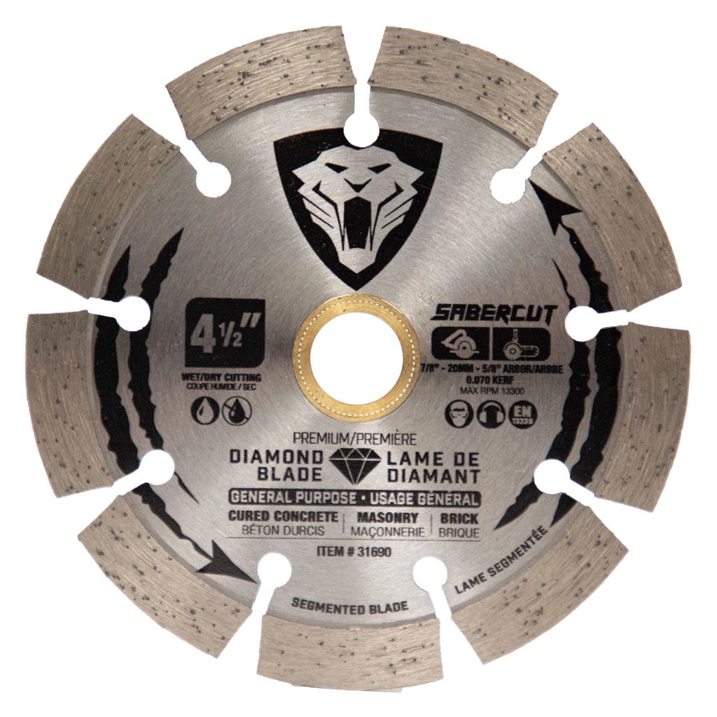 SABERCUT 4-1/2 in. General Purpose Cured Concrete, Brick & Masonry Segmented Diamond Blade