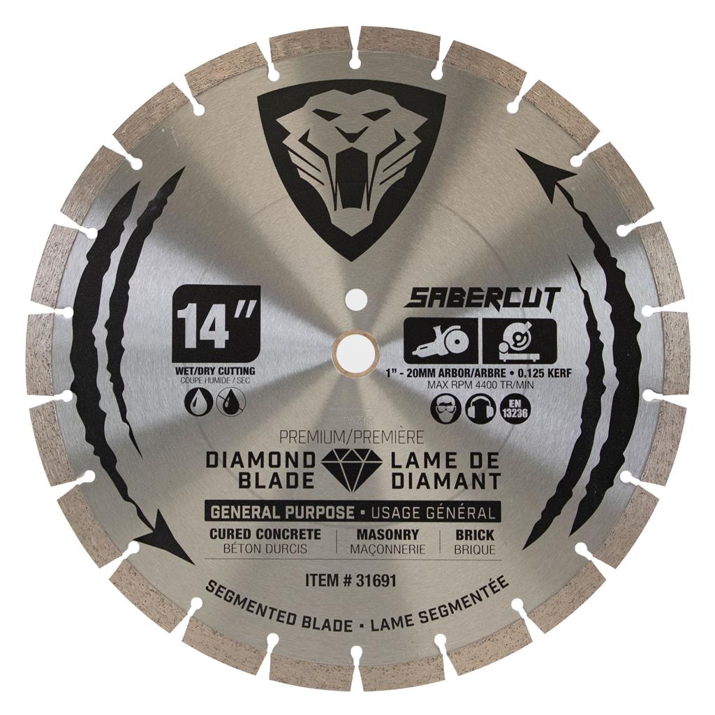 SABERCUT 14 in. General Purpose Cured Concrete, Brick & Masonry Segmented Diamond Blade