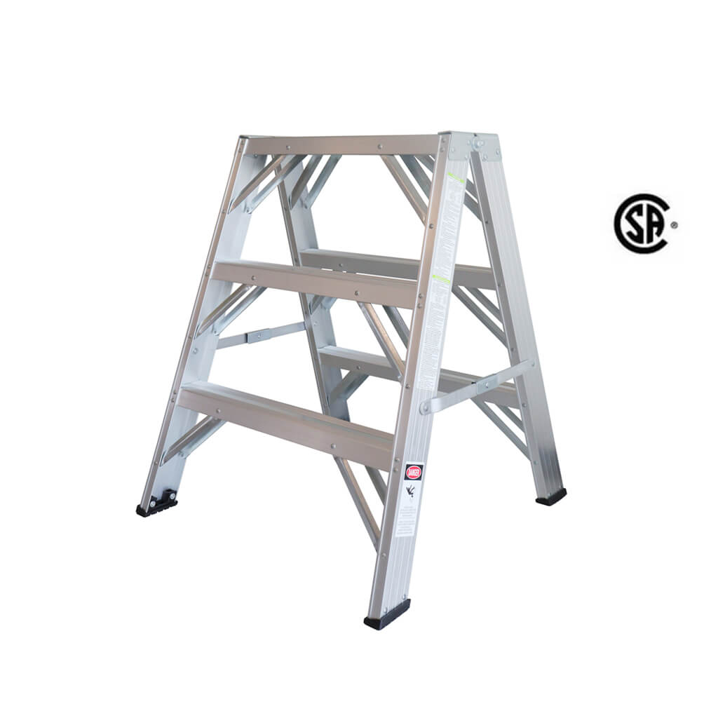 DuraDrive 3 ft. Aluminum Sawhorse Step Ladder with 300 lb. Load Capacity