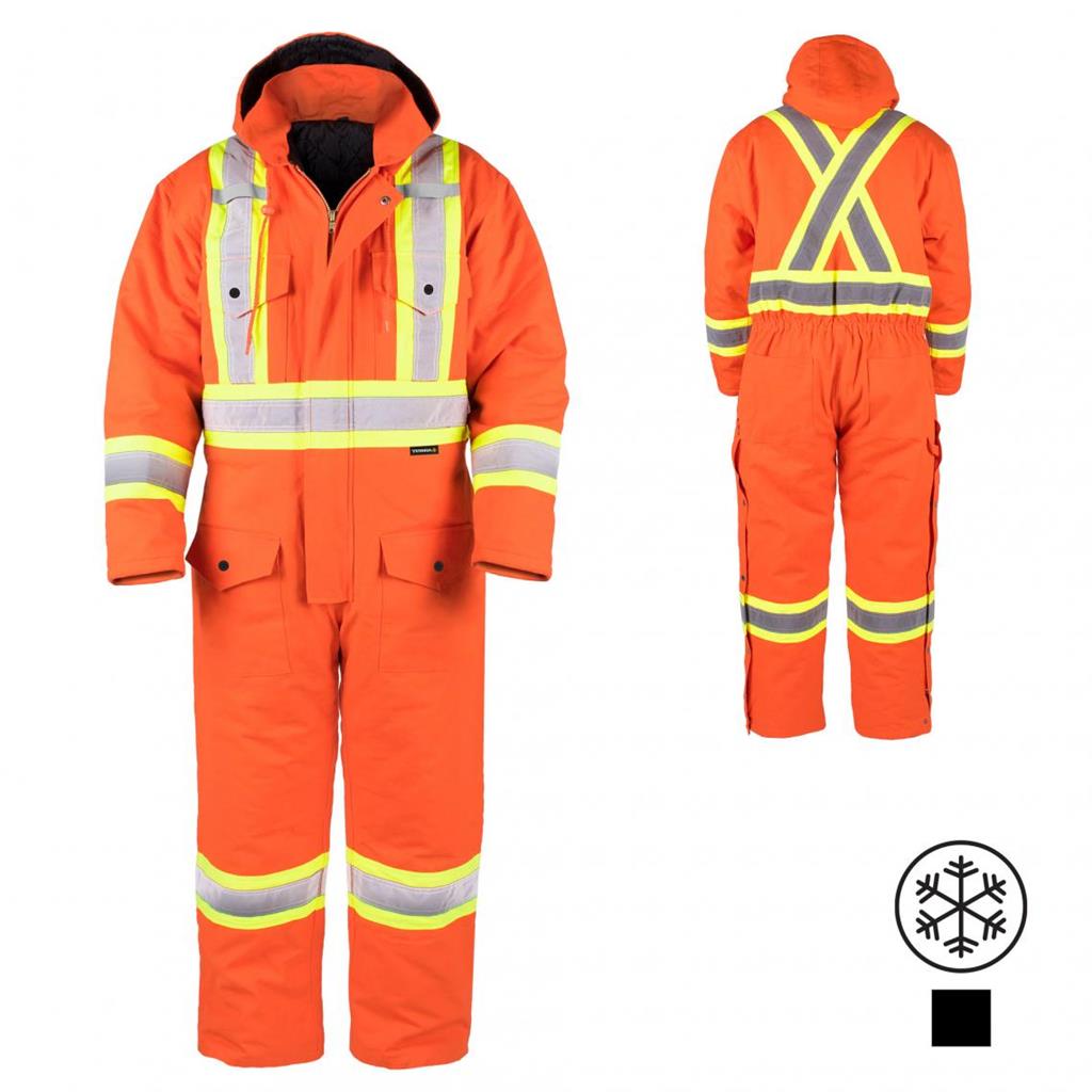 TERRA 116571 HI-VIS INSULATED COTTON CANVAS COVERALL