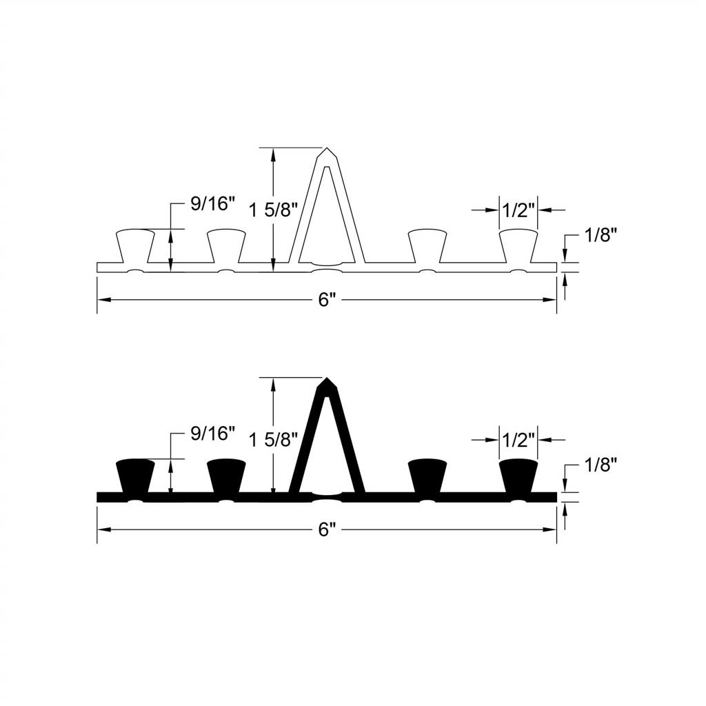 BoMetals BS-618CIWS 6 in. x 1/8 in. x 25 ft. Style-639 Base Seal Non-Virgin PVC Waterstop