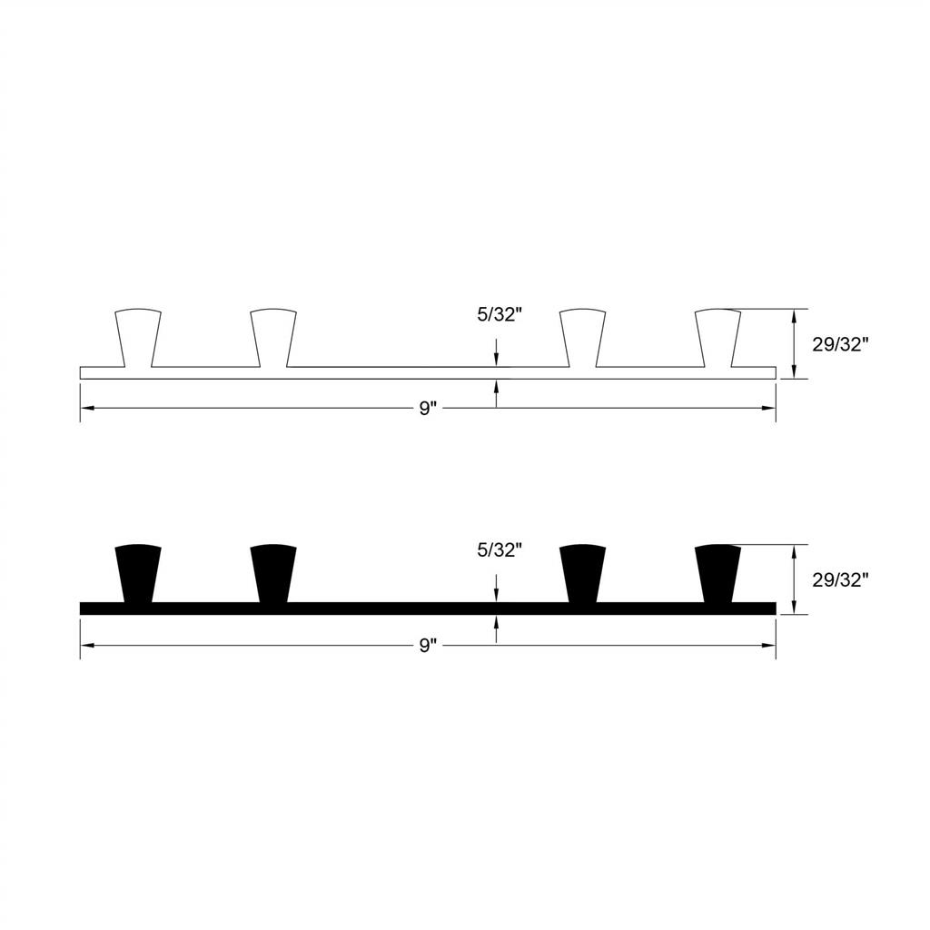 BoMetals BS-9532WS 9 in. x 5/32 in. x 50 ft. Style-771 Base Seal Non-Virgin PVC Waterstop