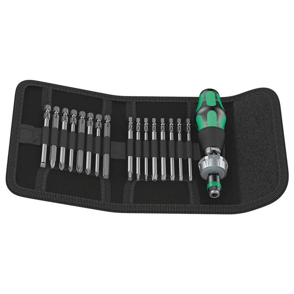 Wera 05051040001 Kraftform Kompakt 60 RA Metric 1/4 in. Ratcheting Screwdriver Set with Bits (17-Piece)