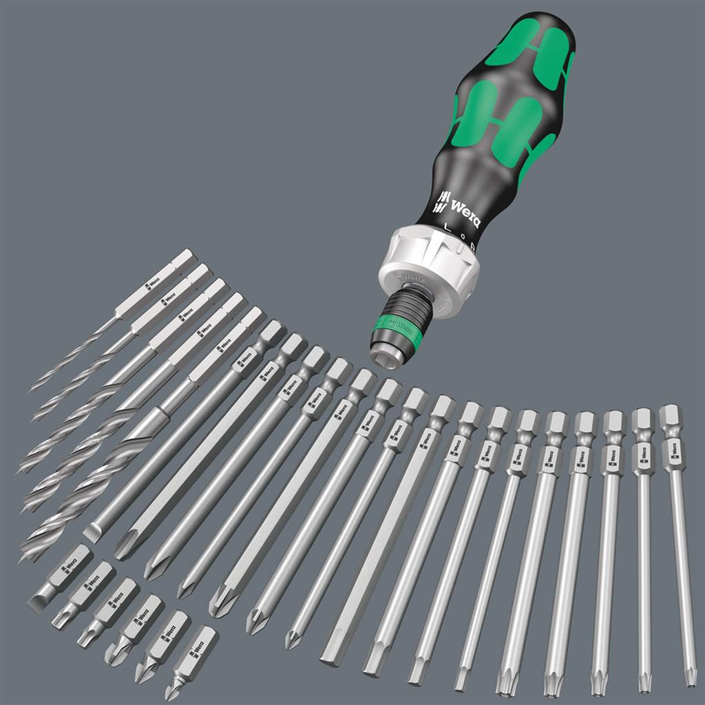 Wera 05051040001 Kraftform Kompakt 60 RA Metric 1/4 in. Ratcheting Screwdriver Set with Bits (17-Piece)