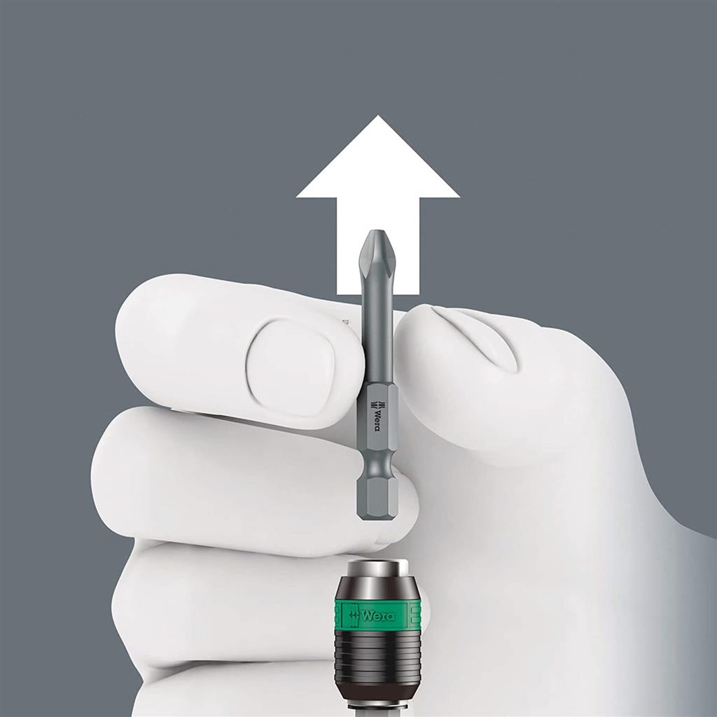 Wera 05104650001 846/8 1/4 in. Bitholding Quick-Release Chuck Screwdriver and 3-Flute Countersink Bits Set (8-Piece)