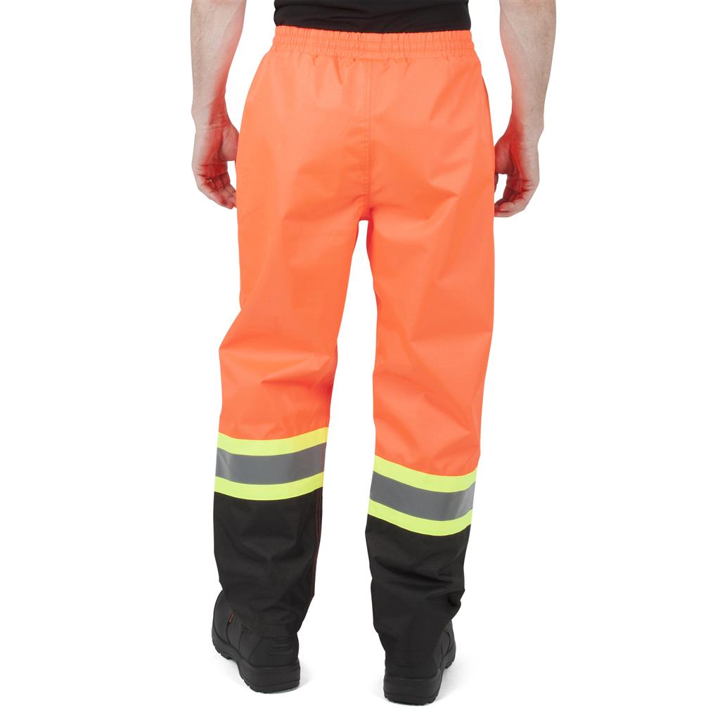 DURADRIVE MEN'S HI-VIS REFLECTIVE TAPE RIPSTOP RAIN PANTS - ORANGE