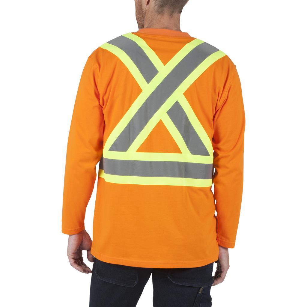 DURADRIVE 100% COTTON HI-VIS L/S T-SHIRT - ORANGE