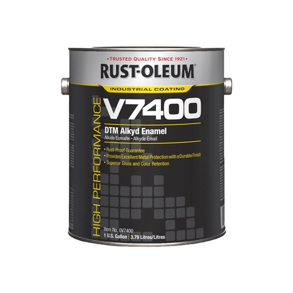 Rust-Oleum 245403 3.78-Litre High Gloss Black V7400 System 340 VOC DTM Alkyd Enamel Paint