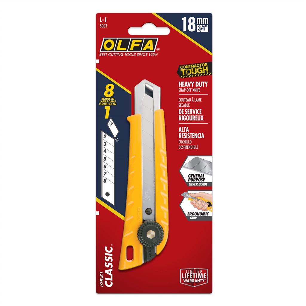 OLFA 5003 L-1 18mm Heavy-Duty Ratchet-Lock Utility Knife