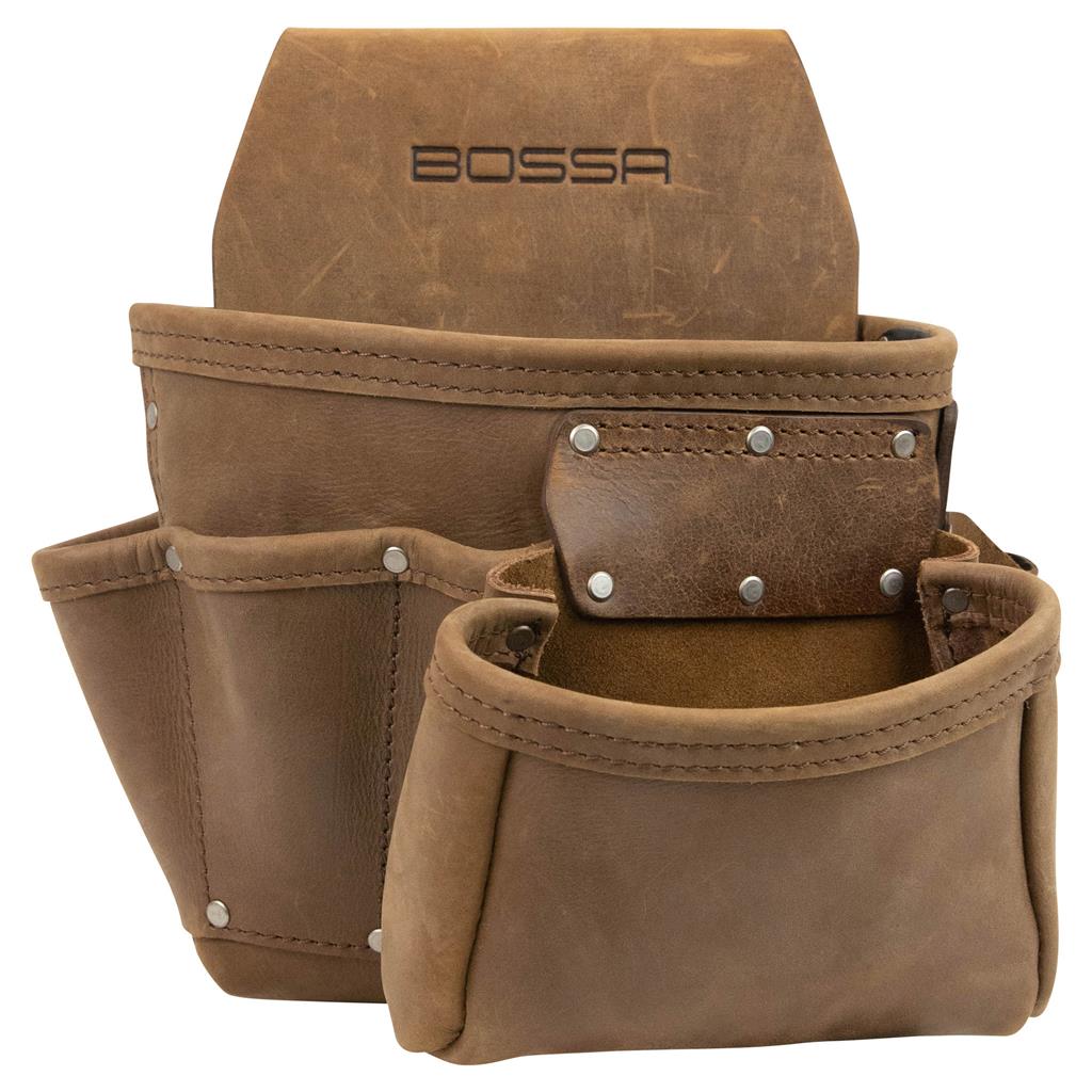 BOSSA 9-Pocket Leather Framers Tool Pouch