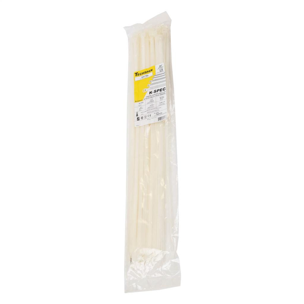 E241759L 24 in. 175 lb. Natural Heavy-Duty General Purpose Cable Ties (50-Pack)