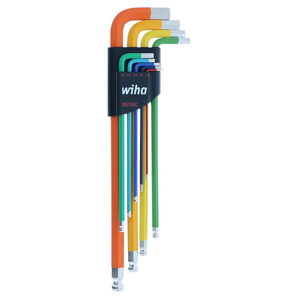 Wiha 66980 Metric Ball End Colour Coded Hex L-Key Set (9-Piece)