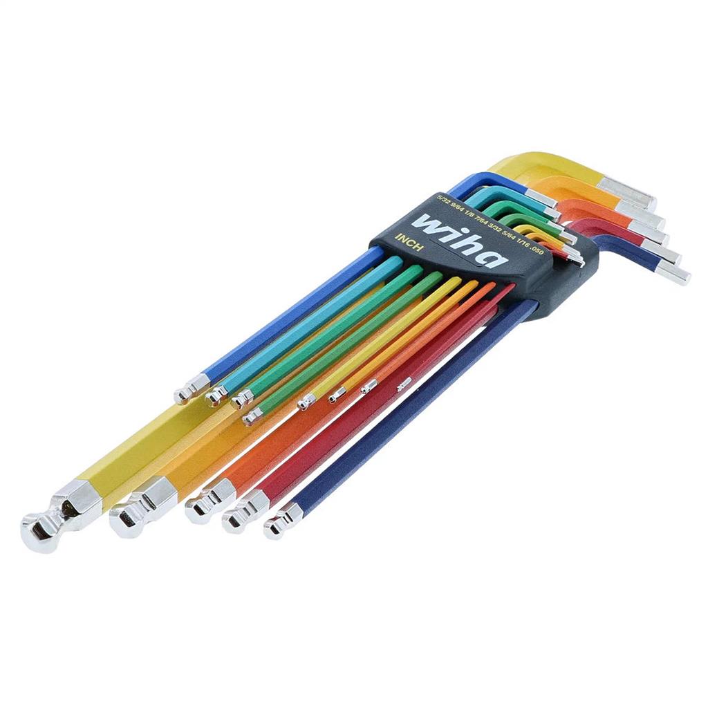 Wiha 66981 Imperial Ball End Colour Coded Hex L-Key Set (13-Piece)