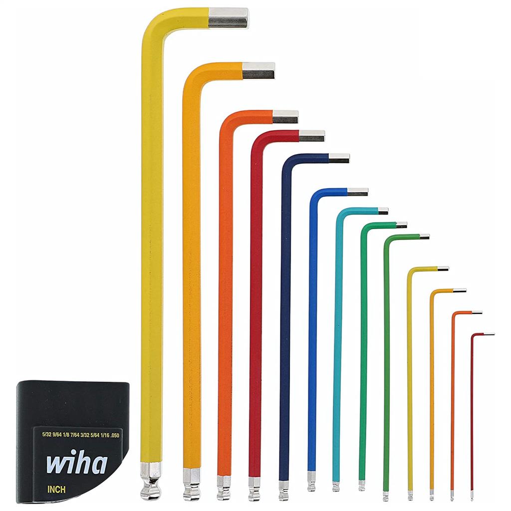 Wiha 66981 Imperial Ball End Colour Coded Hex L-Key Set (13-Piece)