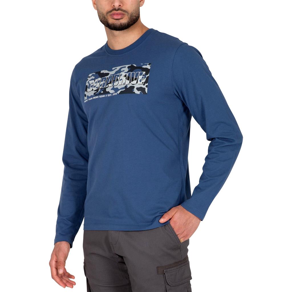 Duradrive Compass Camo Print Long Sleeve Crew Neck T-shirt