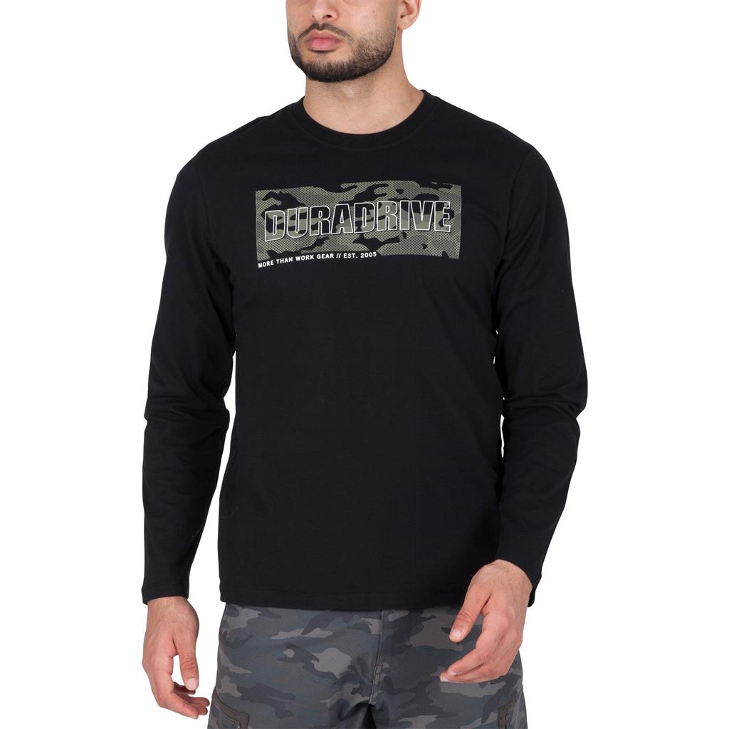 Duradrive Compass Camo Print Long Sleeve Crew Neck T-shirt