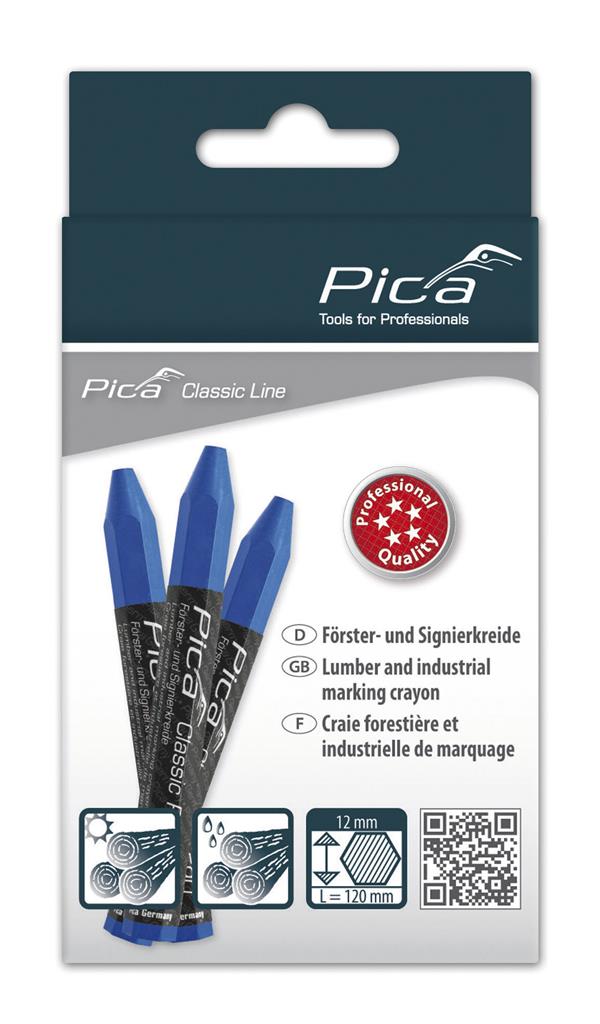 PICA 12mm x 120mm Lumber Crayon (Blue, 12-Pack)