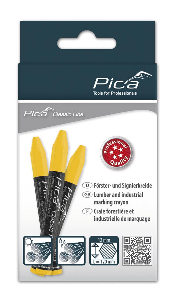 PICA 12mm x 120mm Lumber Crayon (Yellow, 12-Pack)