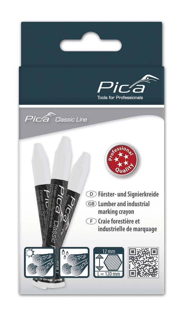 PICA 12mm x 120mm Lumber Crayon (White, 12-Pack)