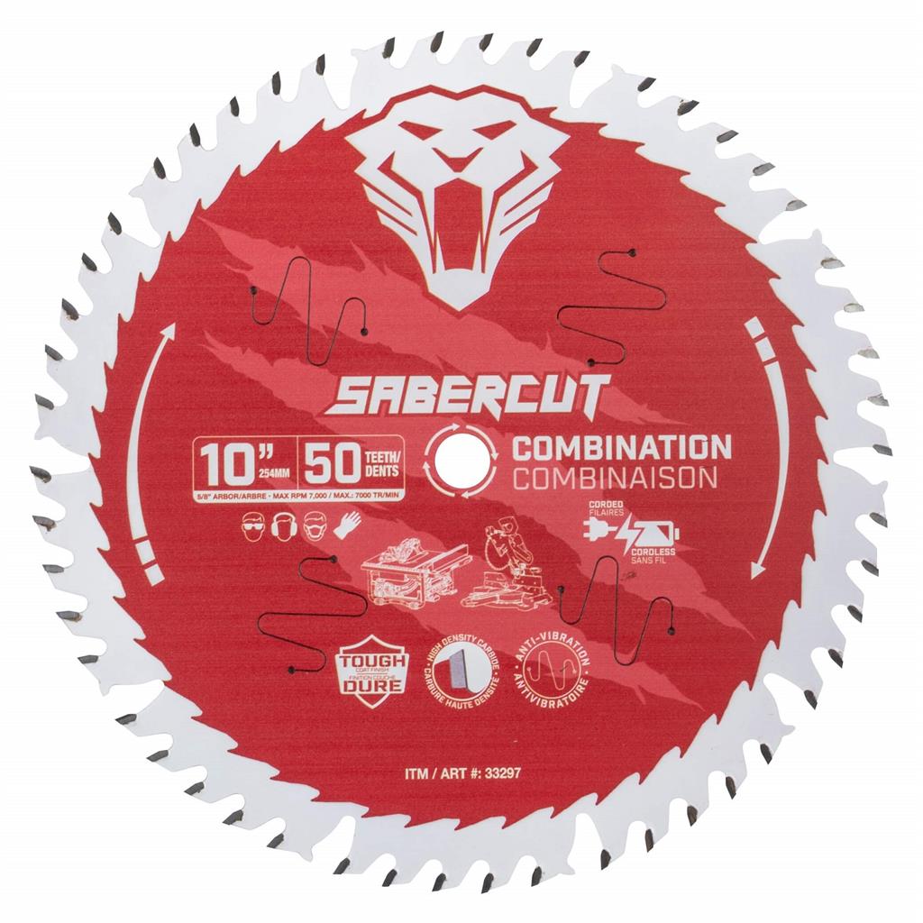 SABERCUT RED LABEL TABLE/MITRE SAW BLADE COMBINATION10" X50T