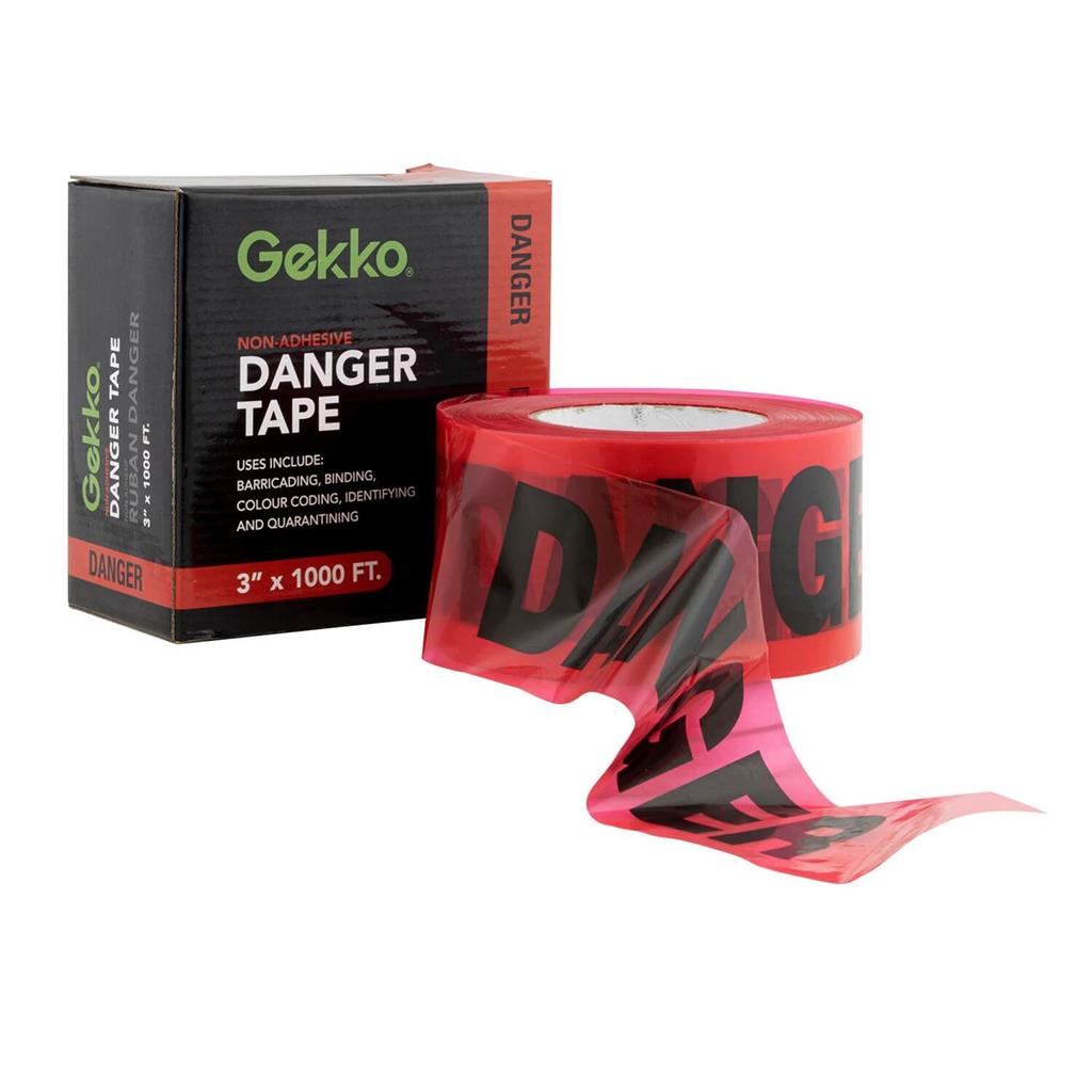 Gekko 3 in. x 1,000 ft. Red Danger Safety Tape