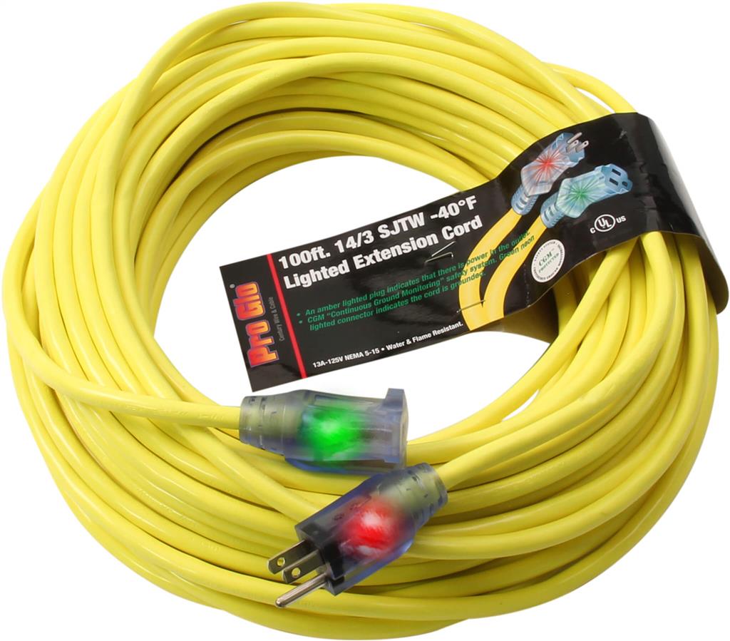 Century D17333100 Extension Cord 14/3 SJTW 100 feet Single Tap