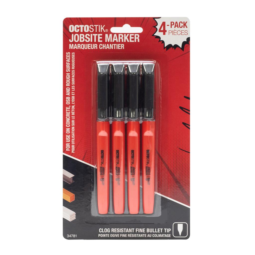 OCTOSTIK Fine Bullet Tip Marker 4 Pack