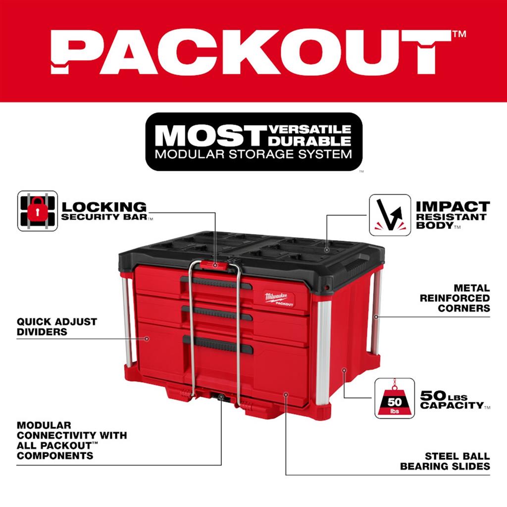 MILWAUKEE 48-22-8447 PACKOUT Multi-Depth Tool Box