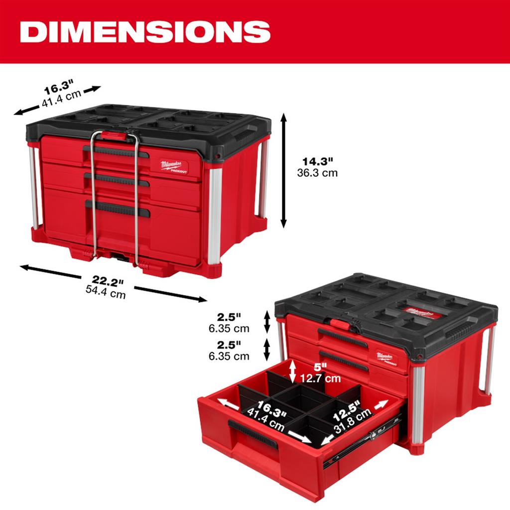 MILWAUKEE 48-22-8447 PACKOUT Multi-Depth Tool Box