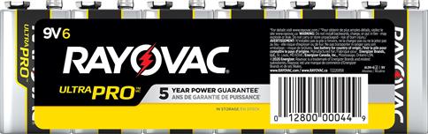 RAYOVAC ULTRA-PRO Alkaline 9-Volt Snap-Contact Battery (6-Pack)