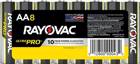 RAYOVAC ULTRA-PRO Alkaline AA Battery (8-Pack)