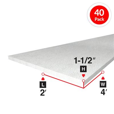 Bead Board 1-1/2 in. x 2 ft. x 4 ft. Rigid Foam Board Insulation (40-Piece)