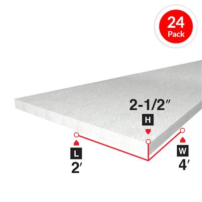 Bead Board 2-1/2 in. x 2 ft. x 4 ft. Rigid Foam Board Insulation (24-Piece)