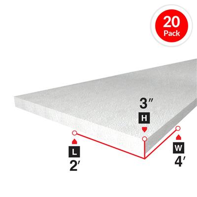 Bead Board 3 in. x 2 ft. x 4 ft. Rigid Foam Board Insulation (20-Piece)