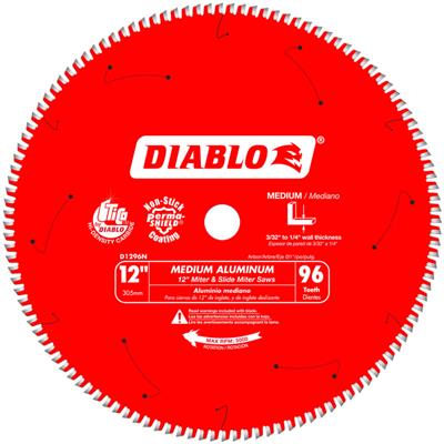Freud Diablo D1296N 12 in. 96-Tooth Super Density Micro-Grain Carbide Tipped Medium Aluminum/Non-Ferrous Cutting Saw Blade
