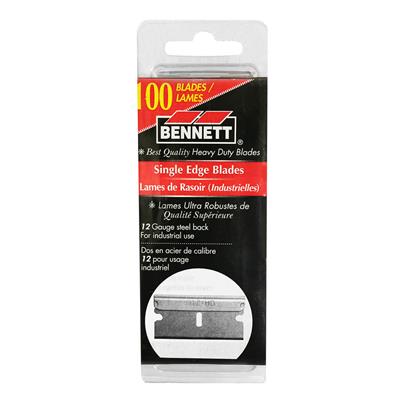 Bennett 12SE-100 12-Gauge Steel Back Heavy-Duty Single-Edge Razor Blade (100-Pack)