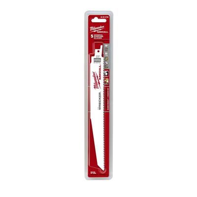 Milwaukee 48-00-5706 9 in. 7/11 TPI SAWZALL WRECKER Multi Material Reciprocating Saw Blade (5-Pack)