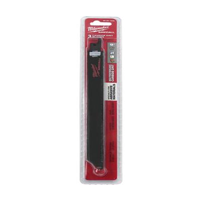 Milwaukee 48-00-1430 9 in. Carbide Grit SAWZALL Tungsten Reciprocating Saw Blade (3-Pack)