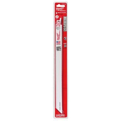 Milwaukee 48-00-5189 12 in. 18 TPI SAWZALL Standard Metal Reciprocating Saw Blade (5-Pack)