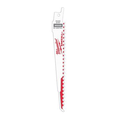 Milwaukee 48-00-5035 6 in. 5 TPI SAWZALL Nail Embedded Wood Reciprocating Saw Blade (5-Pack)