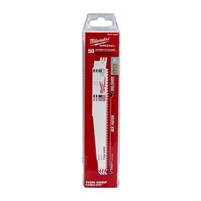 Milwaukee 48-01-6036 9 in. 5 TPI SAWZALL Nail Embedded Wood Reciprocating Saw Blade (50-Pack)