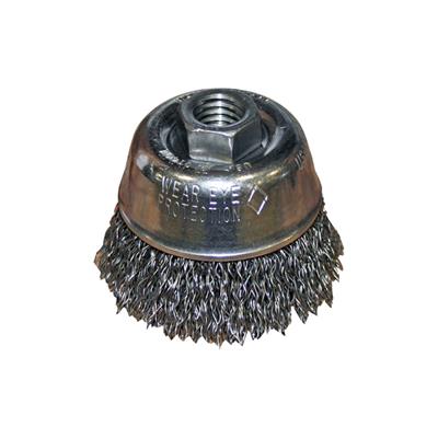 SAIT 06401 2-3/4 in. x 0.014 in. x 5/8-11 in. Carbon Steel Crimped Style Angle Grinder Small Cup Brush