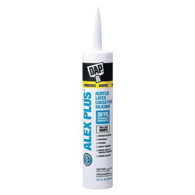 DAP 74233 300-mL White ALEX PLUS Acrylic Latex Caulk Plus Silicone Cartridge