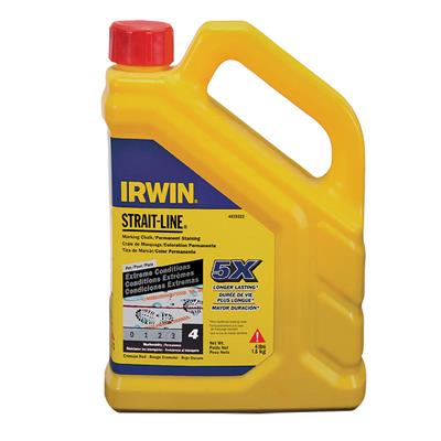 IRWIN 4935525 Strait-Line 4 lb. Red Permanent Staining Marking Chalk