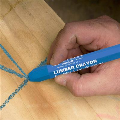 DIXON 52100 4-1/2 in. Wet & Dry Blue Hexagonal Lumber Crayons (12-Pack)